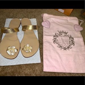 Juicy Couture Limited 3D Floral Sandals in Gold